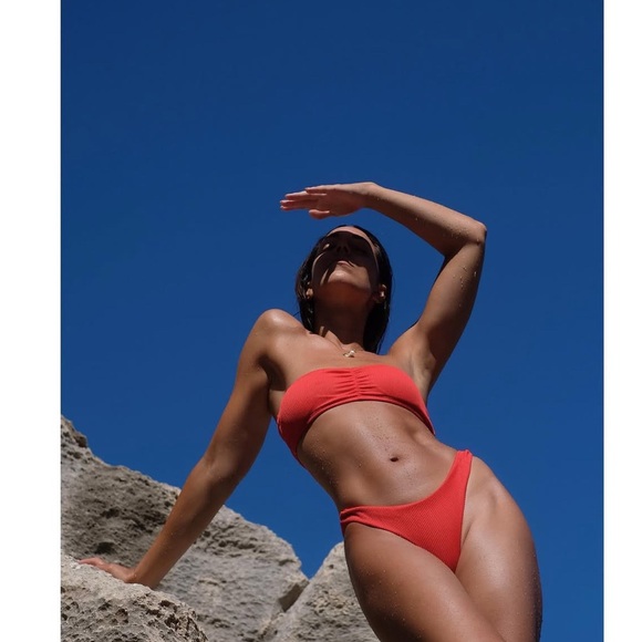 Red Bandeau Bikini Set - Picture 3 of 6